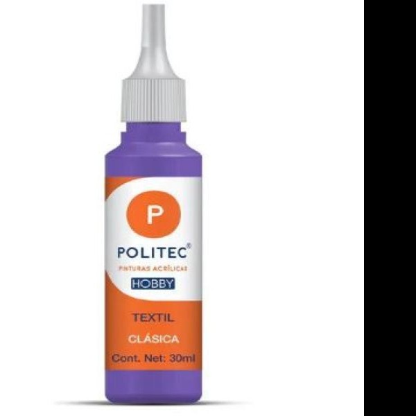 PINTURA TEXTIL CLASICA 30ML POLITEC MORADO 614 E12 C240